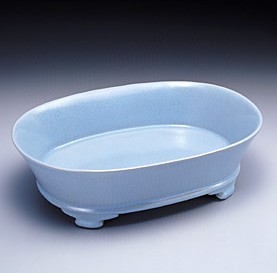 Amazon.co.jp: 中国 汝窯 天青釉 青磁 水盤 筆洗 水仙盆 C 6728E